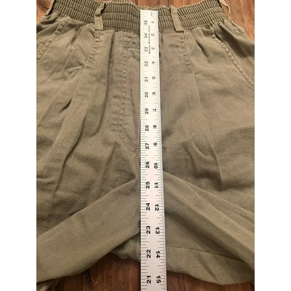 Vintage Nike Girls Size Medium Pull On Khaki Shorts Golf Walking Geometric Hem